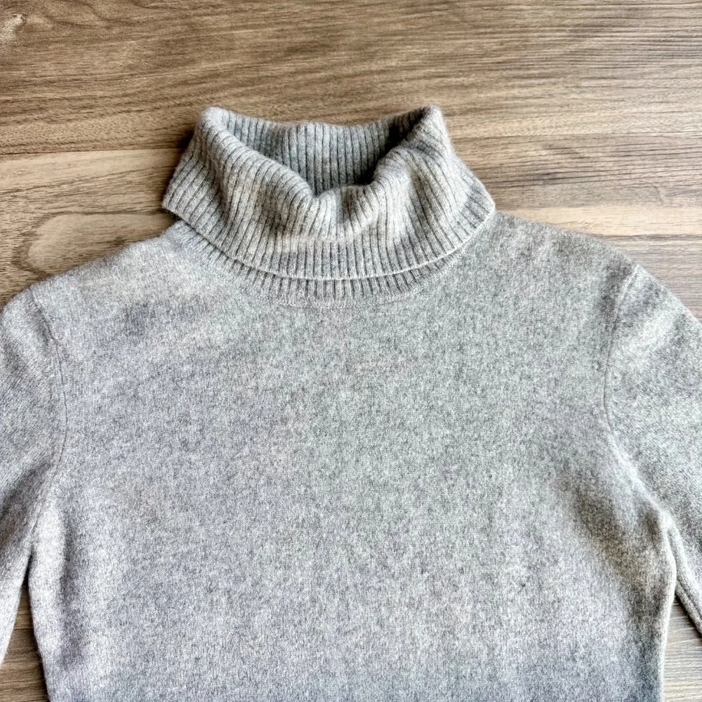 Minimalist 100% Cashmere Ombre Turtleneck‎ Knit Sweater Gradient M